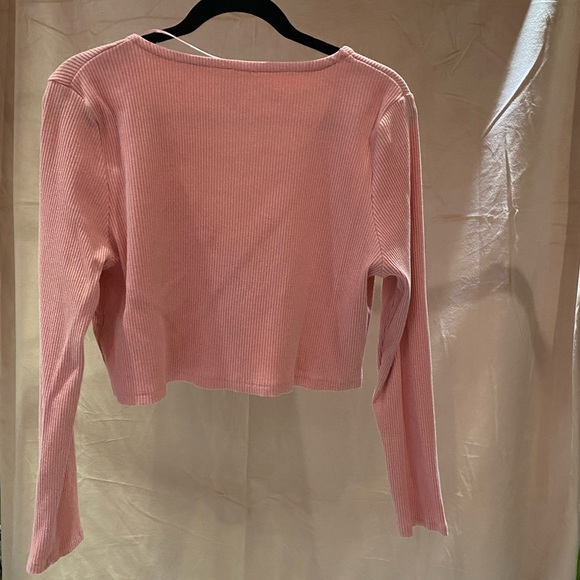 Pink cropped cardigan - Picture 2 of 4